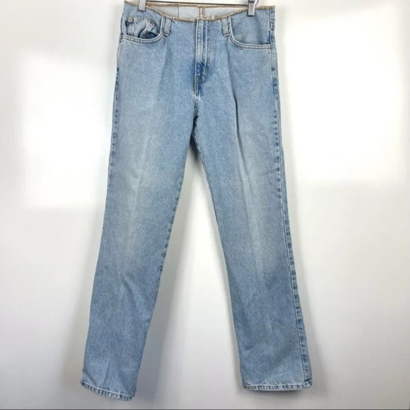 Vintage 90's Express Bleus Light Wash Straight Leg Jeans One Pocket Size 5/6 - Picture 1 of 9
